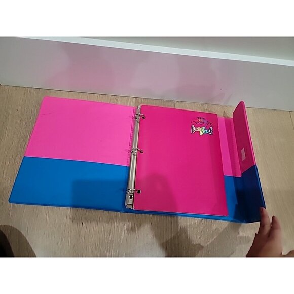 Vtg Lisa Frank 3 Ring Binder Pink Rainbow Rose Butterfly 90s - Picture 7 of 11